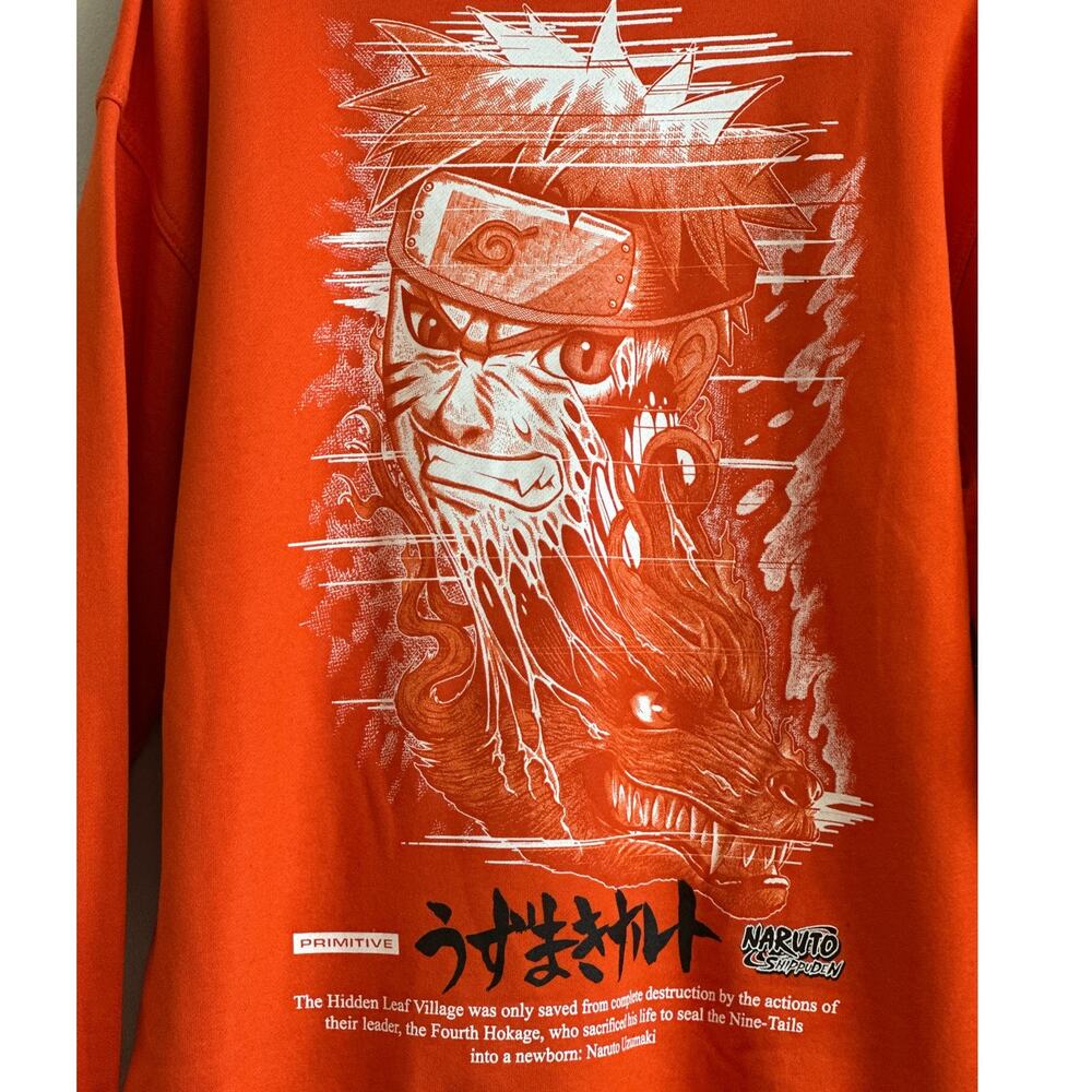 Primitive x Naruto “Beast Hood” Hoodie –‎ Men's Large - Orange - NWT - Picture 8 of 8